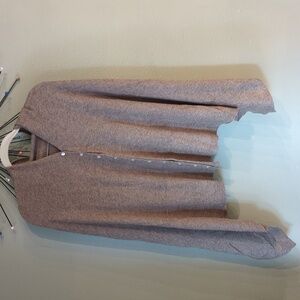 Charlie Paige Wool Angora Cashmere Blend Poncho Button Down Top Sweater Brown